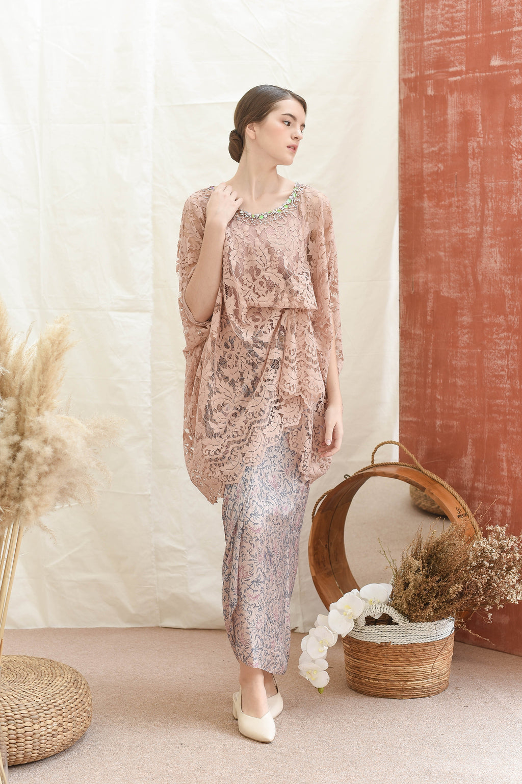 Melati Pink Modern Kebaya and Pink Baju Kurung Modern Baju Raya 2020 - By Kiara Official