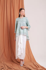 Luna Green Modern Kebaya and Green Baju Kurung Baju Raya 2020 - By Kiara Official